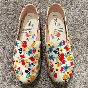 TOMS Vibrant Floral Canvas Slip-Ons